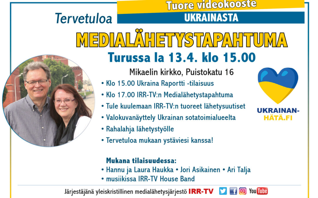 Medialähetystapahtuma Turussa lauantaina 13.4. klo 15